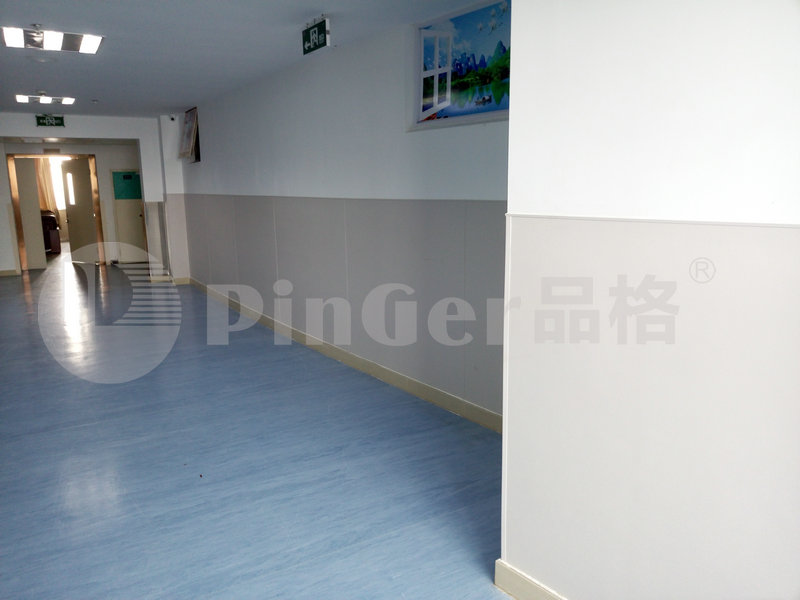 Hygienic wood color wall cladding panels